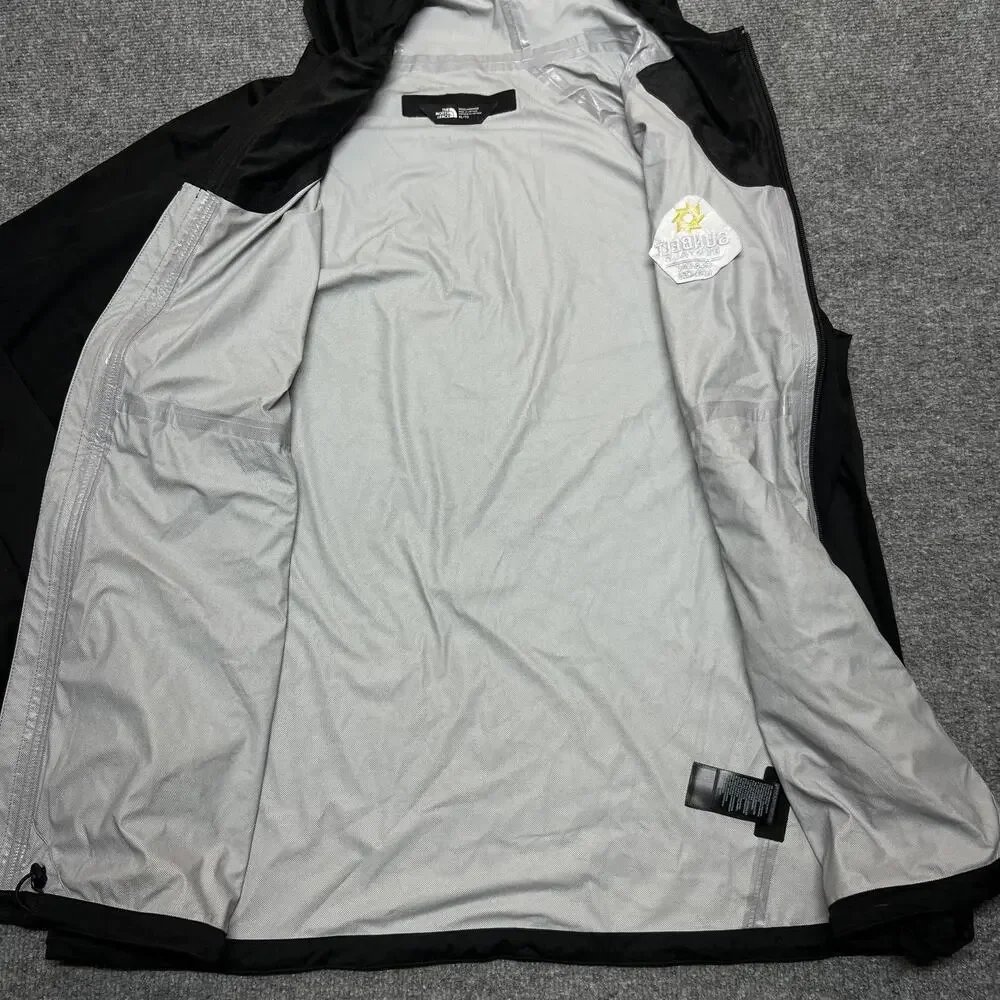 The North Face Jacket Mens XL Black Hooded Rain DryVent Waterproof Sunbelt Logo